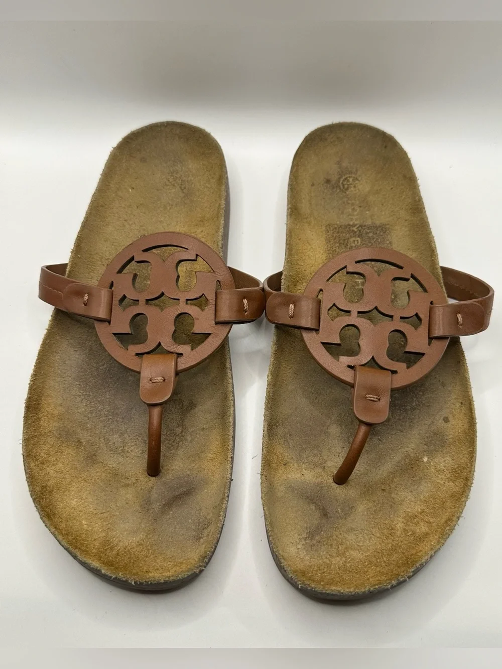 Tory Burch Brown Leather Miller Thong Sandals